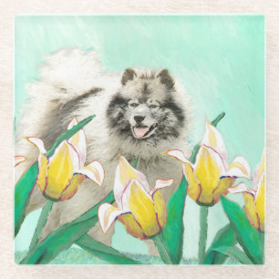 Dessous-de-verre En Verre Keeshony in Tulips Peinture mignonne Original Chie
