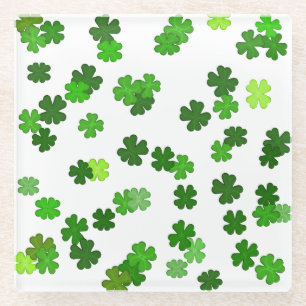 Dessous-de-verre En Verre Kelly green "Shamrocks en chute