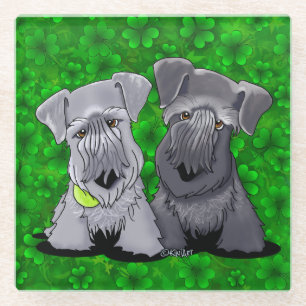 Dessous-de-verre En Verre KiniArt Cesky Terriers