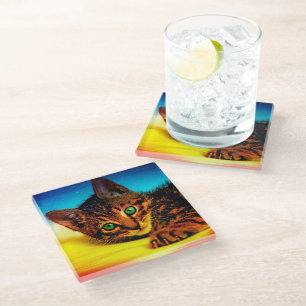 Dessous-de-verre En Verre Kitten