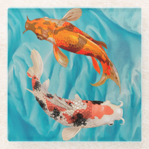 Dessous-de-verre En Verre Koi Fish