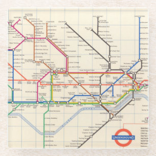 Dessous-de-verre En Verre La carte souterraine de Londres