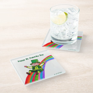 DESSOUS-DE-VERRE EN VERRE LA COUPE DE PLUIE DU LEPRECHAUN