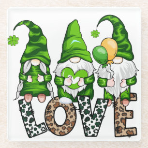 DESSOUS-DE-VERRE EN VERRE LA PAIX AIME HEUREUX JOUR DE LA SAINT PATRICK CUTE