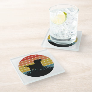 Dessous-de-verre En Verre Labrador Retro Sunset