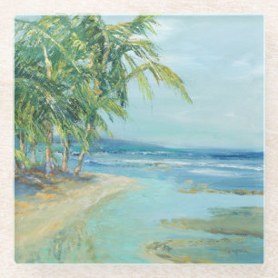 Dessous-de-verre En Verre Lagon Côtier Bleu