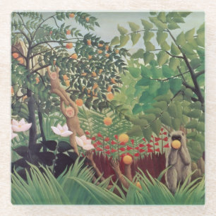 Dessous-de-verre En Verre Landscape exotique, 1910