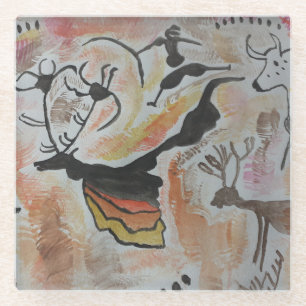 Dessous-de-verre En Verre L'art rupestre Abstrait