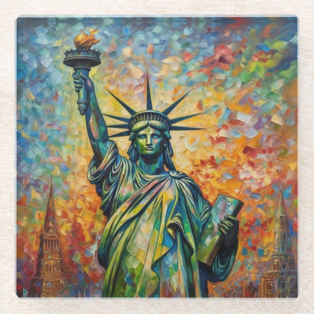 Dessous-de-verre En Verre L'aube de la liberté (Devant)