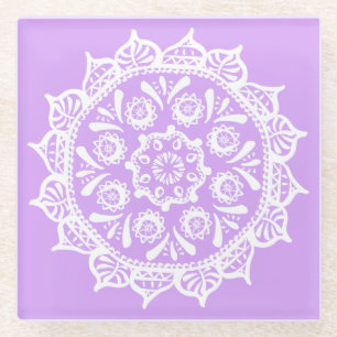 Dessous-de-verre En Verre Lavender Mandala
