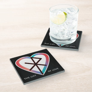 Dessous-de-verre En Verre Le Cadeau d'Amour Bindrune Dessous de Verre