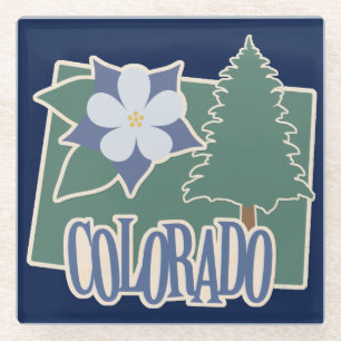 Dessous-de-verre En Verre Le Colorado vert Columbine