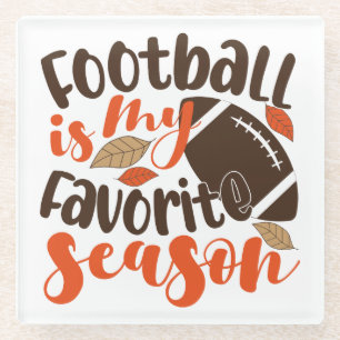 Dessous-de-verre En Verre Le football est ma saison préférée