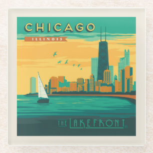 Dessous-de-verre En Verre Le Lakefront Chicago, Illinois