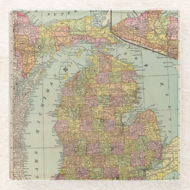 Dessous-de-verre En Verre Le Michigan 4 (Devant)