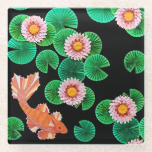 Dessous-de-verre En Verre Le papier Koi Pond