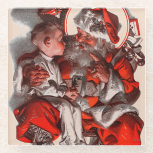 Dessous-de-verre En Verre Le recouvrement de Père Noël