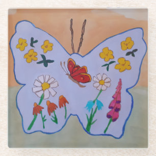 Dessous-de-verre En Verre Le rêve papillon