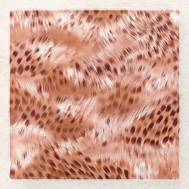 Dessous-de-verre En Verre Léopard rose rose (Devant)