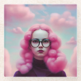 Dessous-de-verre En Verre Les cheveux roses