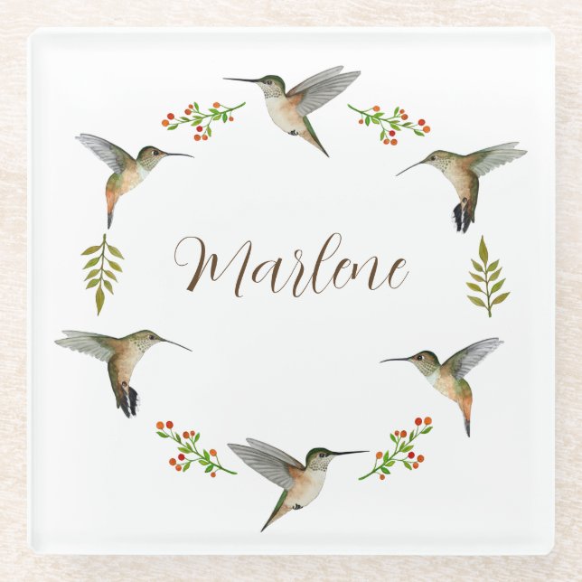 Dessous-de-verre En Verre Les colibris d'Allen (Devant)