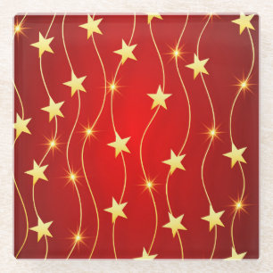 Dessous-de-verre En Verre Les étoiles d'or