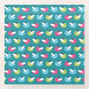 Dessous-de-verre En Verre Les oiseaux modèlent le bleu