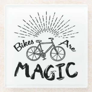 Dessous-de-verre En Verre Les vélos sont magiques