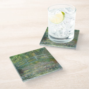 Dessous-de-verre En Verre L'Etang Lily   Peinture vintage française