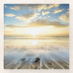 Dessous-de-verre En Verre Lever de soleil d'or
