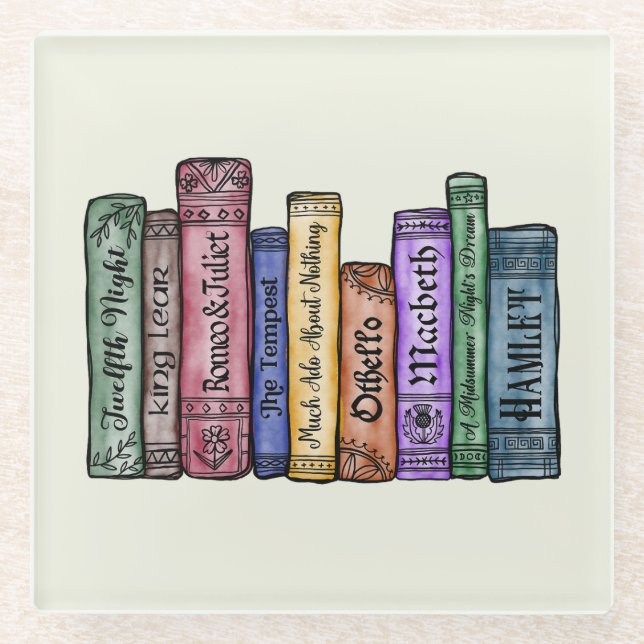 Dessous-de-verre En Verre Livres Shakespeare No.1 (Devant)