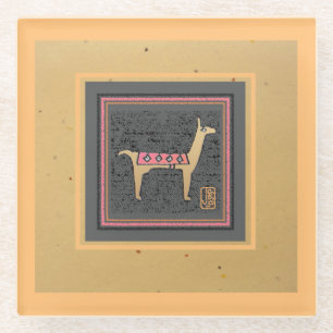 Dessous-de-verre En Verre Llama Giftable Whimsical