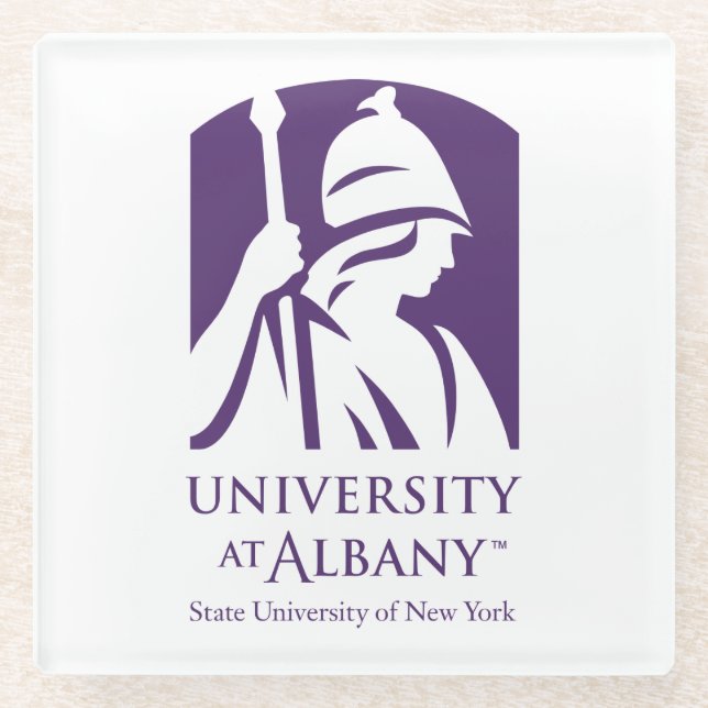 Dessous-de-verre En Verre Logo de l'Université d'Albany (Devant)