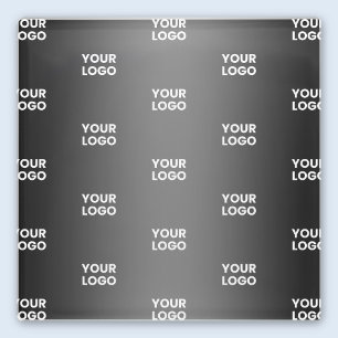 Dessous-de-verre En Verre Logo d'entreprise répétitif   Dégradé noir et gris