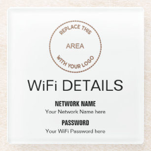 Dessous-de-verre En Verre Logo d'entreprise Wifi Détails Espace de travail D