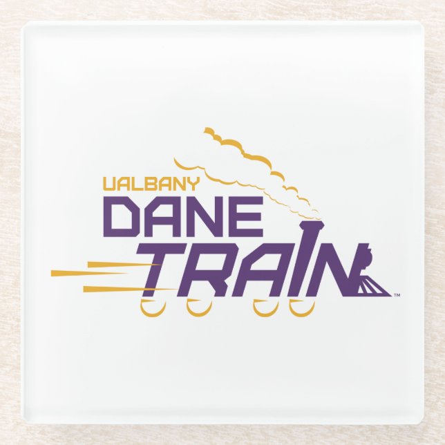 Dessous-de-verre En Verre Logo du train UAlbany Dane (Devant)