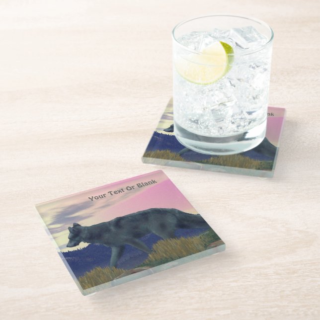 Dessous-de-verre En Verre Loup de grand pays (Incliné)