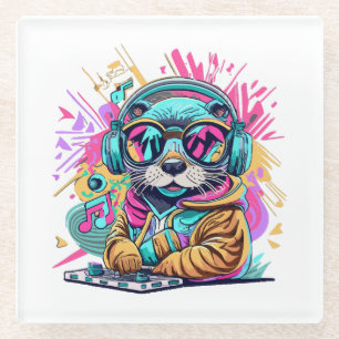 Dessous-de-verre En Verre loutre DJ vibes 90
