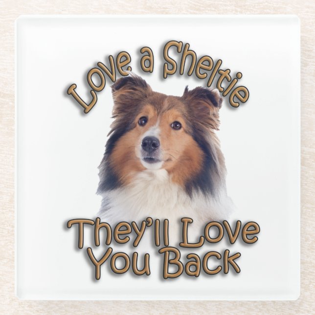 Dessous-de-verre En Verre Love A Sheltie (Devant)