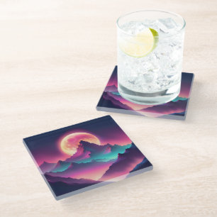 Dessous-de-verre En Verre lune se lève