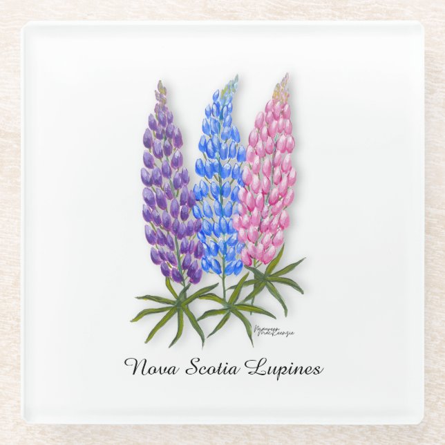 Dessous-de-verre En Verre Lupins de Nouvelle-Écosse (Devant)