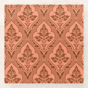 Dessous-de-verre En Verre Luxueux Vintage Damask Texture sans Seamless