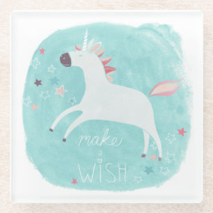 Dessous-de-verre En Verre Magic Unicorn Squad - Faites un voeu