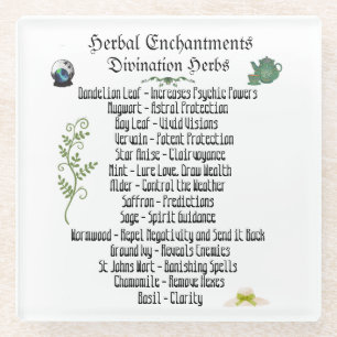 Dessous-de-verre En Verre Magical Witchcraft Herbal Spirituel Pagan