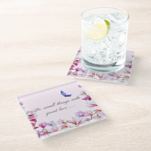 Dessous-de-verre En Verre Magnolia Avec Dessous de verre De Devis