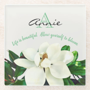 Dessous-de-verre En Verre Magnolia Bloom   Inspiration personnalisée