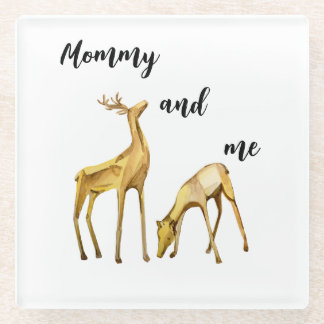 Dessous-de-verre En Verre Maman et moi Deer