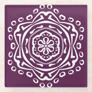 Dessous-de-verre En Verre Mandala Blackberry