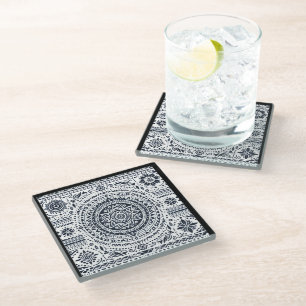 Dessous-de-verre En Verre Mandala de méditation