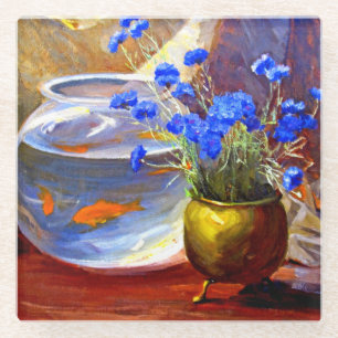 Dessous-de-verre En Verre Mannheim - Aquarium et Fleurs
